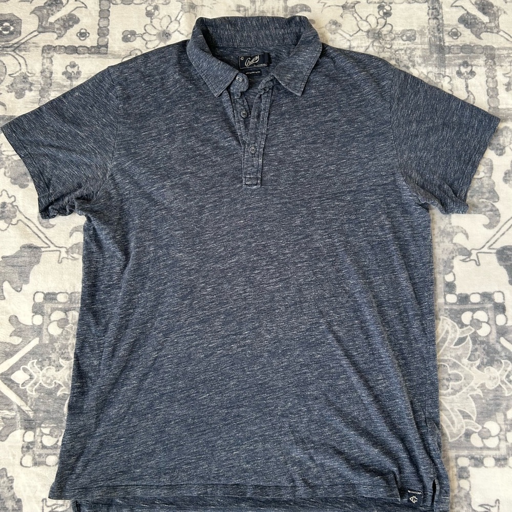 Grayers Shirt Mens Extra Large Heathered Blue Polo Short Sleeve Golf Sport